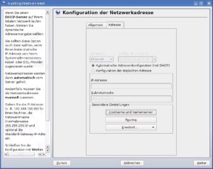 Abbildung 2: Suse Linux richtet Netzwerkkarten in der Grundeinstellung automatisch über DHCP ein. In YaST können Sie diese Einstellung ändern.