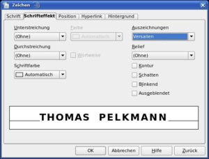 Abbildung 2: Über das Zeichen-Menü legen Sie die wichtigsten Schriftattribute fest.