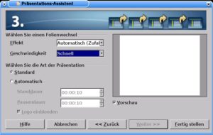 Abbildung 2: Hier stellen Sie die Folienübergänge (Überblendungen) Ihrer Diashow ein.