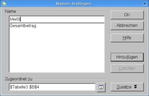 Abbildung 2: Wenn Zellen einen Namen haben, sind Formeln, die sich darauf beziehen, leichter zu lesen.