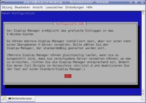 Abbildung 2: Um den Displaymanager umzustellen, müssen Sie einen Befehl im Terminalfenster ausführen.