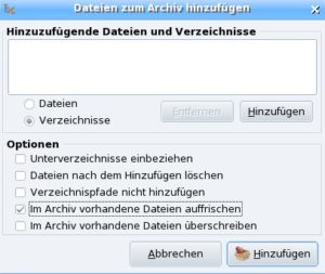 Abbildung 3: XArchiver ist ein Frontend für "tar": Hier lassen sich die Befehle bequem über eine grafische Oberfläche aufrufen, statt sie in die Shell eingeben zu müssen.