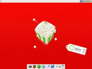 Abbildung 3: Die XFCE-Oberfläche von SLAX Popcorn: Sie sieht im Vergleich mit den anderen Distris recht modern aus.