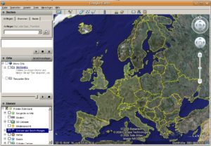 Abbildung 3: Auch Ihre Ausflüge in die Welt unternehmen Sie erfreulicherweise plattformübergreifend: Google Earth zeigt die Erde unter Linux und Windows gleichermaßen.