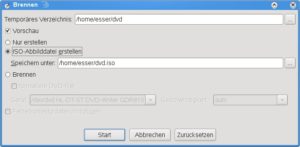 Abbildung 3: Über diesen Dialog erzeugen Sie ein ISO-Image oder brennen gleich die DVD.