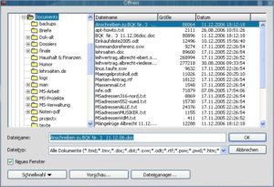 Abbildung 3: Die Dialoge zum Öffnen oder Speichern von Dateien geben sich nicht sehr benutzerfreundlich und unterstützen nicht den Stil Ihres Linux-Desktops.