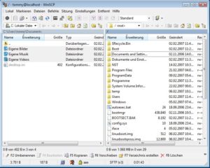 Abbildung 3: Das Programm Winscp erlaubt auch unter Vista den Kontakt zu SSH-Servern und damit den sicheren Dateitransfer zwischen den Hosts.