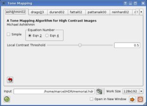 Abbildung 3: In Qpfstmo stehen Ihnen verschiedene vorgefertigte Werkzeuge für das Tone-Mapping zur Verfügung.