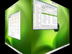 Abbildung 3: Der optisch ansprechende 3D-Würfel im Duett mit dem Fenstermanager XFCE.