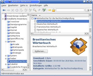 Abbildung 3: Zum Verwalten der Software verwendet die Distribution den modifizierten Synaptic-Paketmanager namens Xandros Networks.