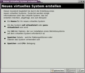 Abbildung 3: Auch bei der Installation neuer VMs hilft der virtuelle Maschinen Manager mit einer grafischen Oberfläche.