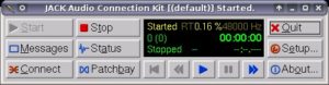 Abbildung 3: QJackCtl vereinfacht die Konfiguration des Jack Audio Servers.
