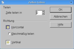 Abbildung 3: In diesem Dialog legen Sie fest, wie oft Sie eine Zelle in einer Writer-Tabelle teilen wollen.