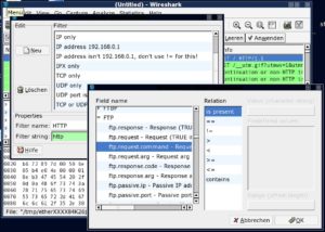 Abbildung 3: Wireshark verfügt über mächtige Werkzeuge, um die gesammelten Daten nach den eigenen Vorgaben zu filtern. Das Anlegen neuer Filter erfordert jedoch detailierte Kenntnisse über Netzwerkprotokolle.