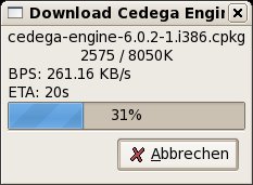 Abbildung 3: Im Zug der Einrichtung von Cedega spielt der Installer auch die neueste Version der Emulator-Engine ein.
