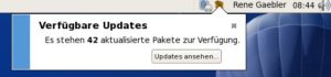 Abbildung 3: Wenige Sekunden nach dem Login zeigt das Update-Applet die Zahl der verfügbaren Updates an (Abbildung 3).