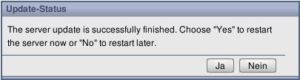 Abbildung 3: Warum ein Update von Open-Xchange unbedingt den kompletten Rechner neu starten muss, bleibt fraglich.