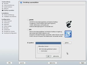 Abbildung 3: Auch die aktuelle Version von OpenSuse gestattet die Installation eines sparsamen Fenstermanagers.