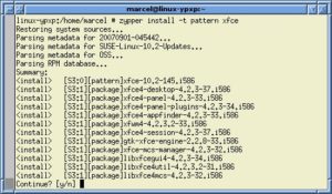Abbildung 3: Gewusst wie: Auch unter OpenSuse können Sie über die Kommandozeile Patterns einspielen.