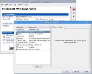 Abbildung 3: Shared Folder? Fehlanzeige; für Windows Vista unterstützt Parallels dieses Feature nicht.