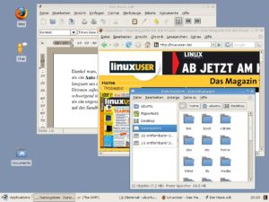 Abbildung 3: Beim parallelen Ausführen von mehreren Anwendungen und insbesondere beim Multimedia-Einsatz gerät der Linutop unter Ubuntu sehr schnell ins Schwitzen.