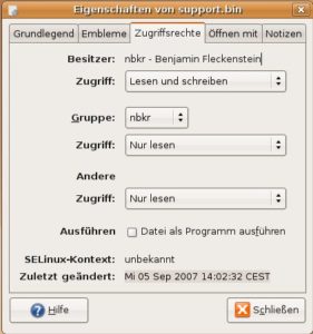 Abbildung 3: Mit einem einfachen Klick machen Sie das Skript unter Gnome ausführbar.