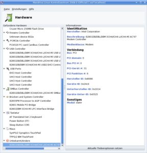 Abbildung 3: Erstklassige Hardware-Erkennung: Es gibt kaum eine Komponente, mit der Mandriva 2008 nicht klar käme.