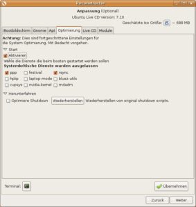 Abbildung 3: Reconstructor bietet wesentlich mehr Konfigurationsmöglichkeiten als UCK, verzichtet allerdings auf Einstellungen wie die Lokalisierung.