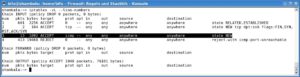Abbildung 3: Iptables liefert Regeln und Statistik in einem, hier am Beispiel eingehender ICMP-Pakete.