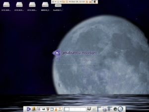 Abbildung 3: Aus Sonnenschein wird Mondlicht – bei Geubuntu mit nur einem Mausklick.