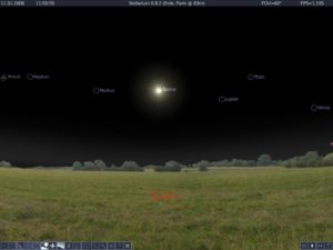 Abbildung 3: Astronomie ohne Teleskop und mit Linux am PC: das Programm Stellarium.