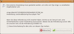 Abbildung 3: Dank der Installation des Streamer-Clients für Linux, weiß das System sofort, was es mit dem auf der Webseite erstellten Link anfangen soll und stellt die Verbindung zum Server her.