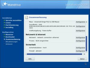Abbildung 3: Die meisten Einstellungen an System und Hardware erlaubt Mandriva 2008 bereits während der Installationsroutine.