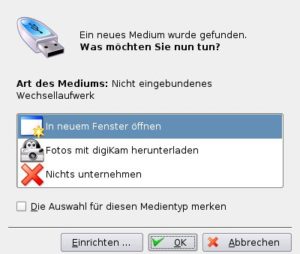 Abbildung 3: Wie es sich für ein gutes Linux gehört, erkennt auch Knoppix eingesteckte Wechselmedien automatisch.