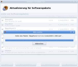 Abbildung 3: Mandriva 2008.1 erkennt, ob ein Internetzugang steht und prüft, ob es Updates für die installierten Programme gibt.