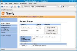 Abbildung 3: Über das Webinterface steuern Sie den Firefly-Server auf komfortable Weise.
