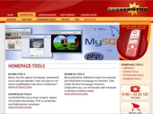 Abbildung 3: Der Provider Server4you verspricht professionelle Angebote, schnelle Transferraten und aktuelle Serverhardware.