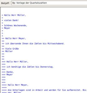 Abbildung 3: Quotings auf mehreren Ebenen entfernen Sie automatisch oder per Tastenkürzel mit dem NestedQuote Remover.