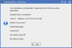 Abbildung 3: Verlief die Installation erfolgreich, zeigt Ihnen das Skript die gefundenen WLAN-Netze.