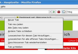 Abbildung 3: Über das Kontextmenü der Tableiste stellen Sie die zehn zuletzt geschlossenen Reiter wieder her.