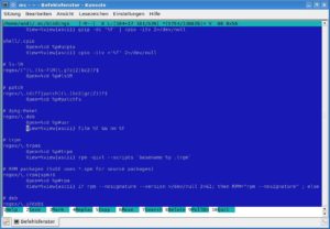 Abbildung 3: Mit diesem Abschnitt in der Datei "bindings" ruft der Midnight Commander statt "dpkg" das Programm "ar" auf, um den Inhalt von Debian-Paketen anzuzeigen.