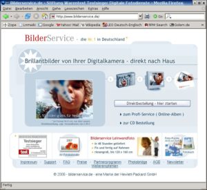 Abbildung 3: Übersichtlich, aber leicht zu bedienen: Der Fotodienst "Bilderservice" setzt auf Java-Applets und arbeitet so auch mit Linux zusammen.