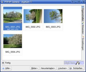 Abbildung 3: Die Vorschau erleichtert die Auswahl der zu importierenden Bilder.
