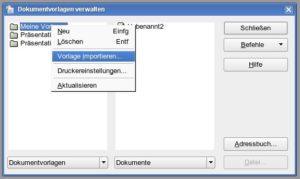 Abbildung 4: Wenn Sie die Vorlage fertiggestellt haben, müssen Sie sie in Ihr Vorlagenverzeichnis importieren, um sie benutzen zu können.