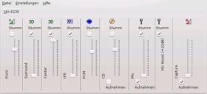 Abbildung 4: Der KDE-Mixer ist auch Teil von KDE 4. Über ihn stellen Sie die Lautstärke für einzelne Audiokanäle ein.