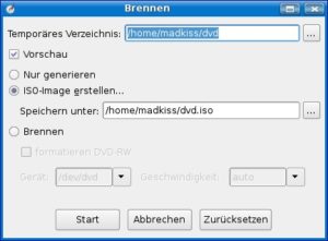 Abbildung 4: Anders als das Programm es vorschlägt, brennen Sie die Daten nicht direkt beim Erstellen auf die DVD, sondern erst später und manuell.