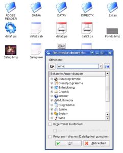 Abbildung 4: Unter OpenSuse erscheint nach dem Klick auf ein Windows-Programm dieses Fenster.