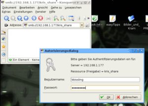 Abbildung 4: Um die Samba-Freigaben schnell zu erreichen, können Sie auch direkt die IP-Adresse des Samba-Servers in die Adressleiste eintragen.