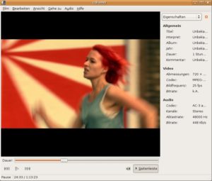 Abbildung 4: DVD einlegen und Film schauen: Unter Linux – hier Ubuntu 8.04 – funktioniert das von Hause aus, sofern Sie die entsprechenden Codecs nachgerüstet haben.