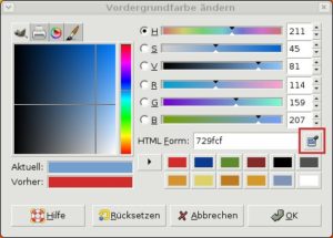 Abbildung 4: Die Pipette für die Auswahl von Farbbereichen auf dem Desktop ist das ideale Werkzeug für Webdesigner.